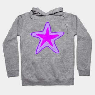 Pink Purple watercolor star abstract art Hoodie